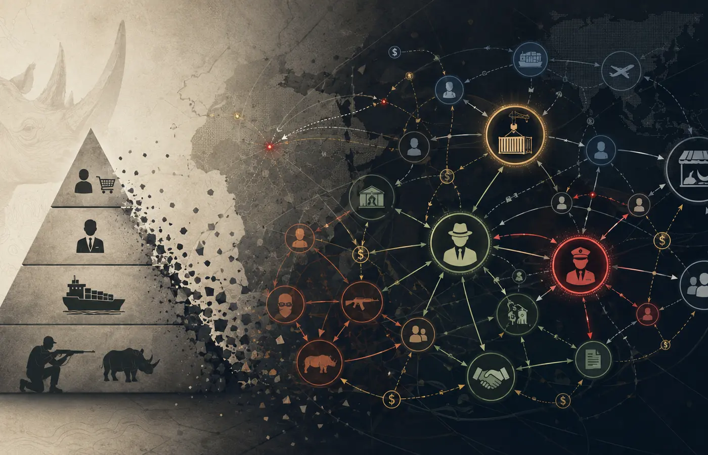 A detailed network of suppliers, logistics routes and industrial stakeholders